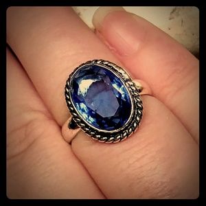 Vintage Royal Blue Tanzanite 925 Ring Size 9